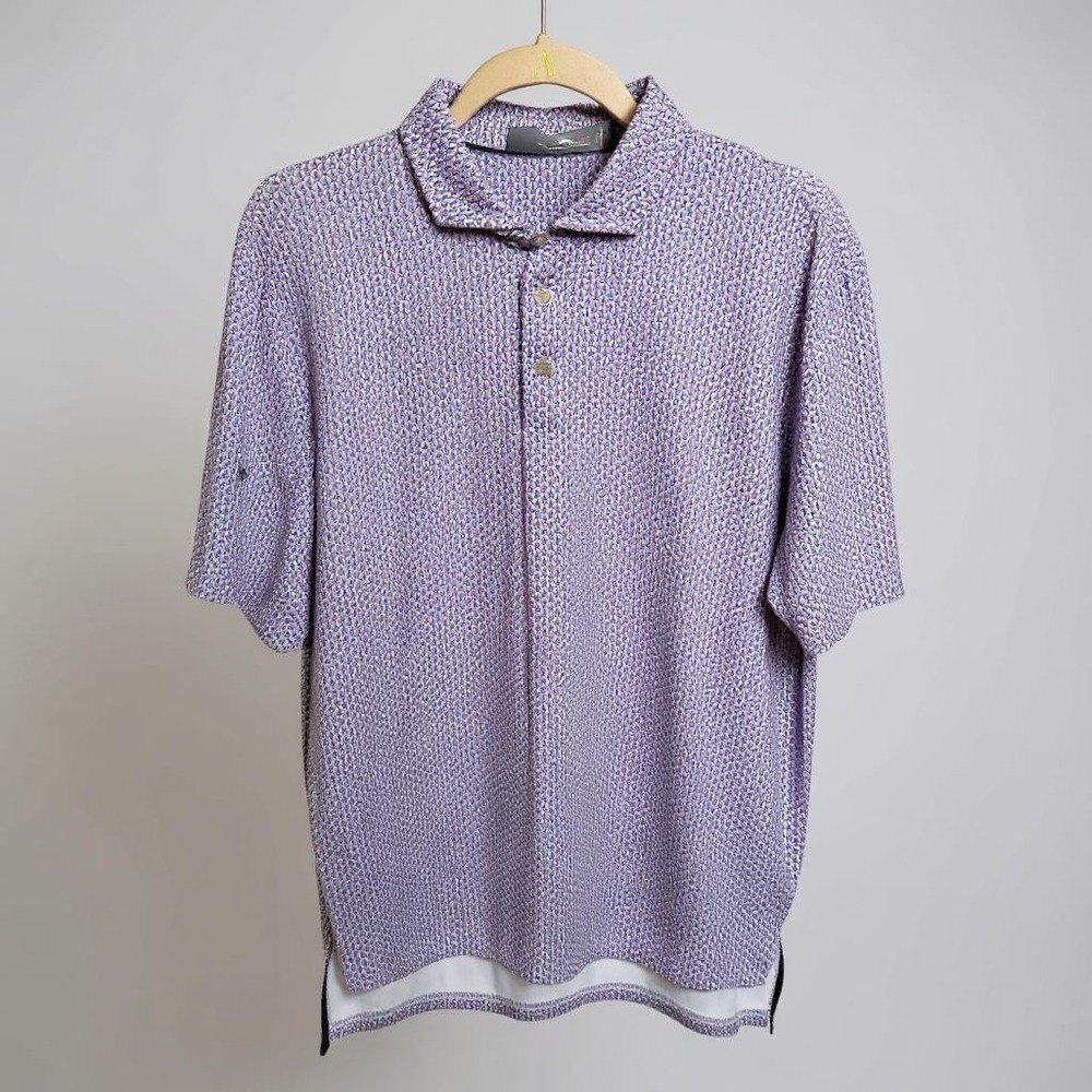 RLX Ralph Lauren Golf‎ Polo Shirt Purple Pattern Performance Size L